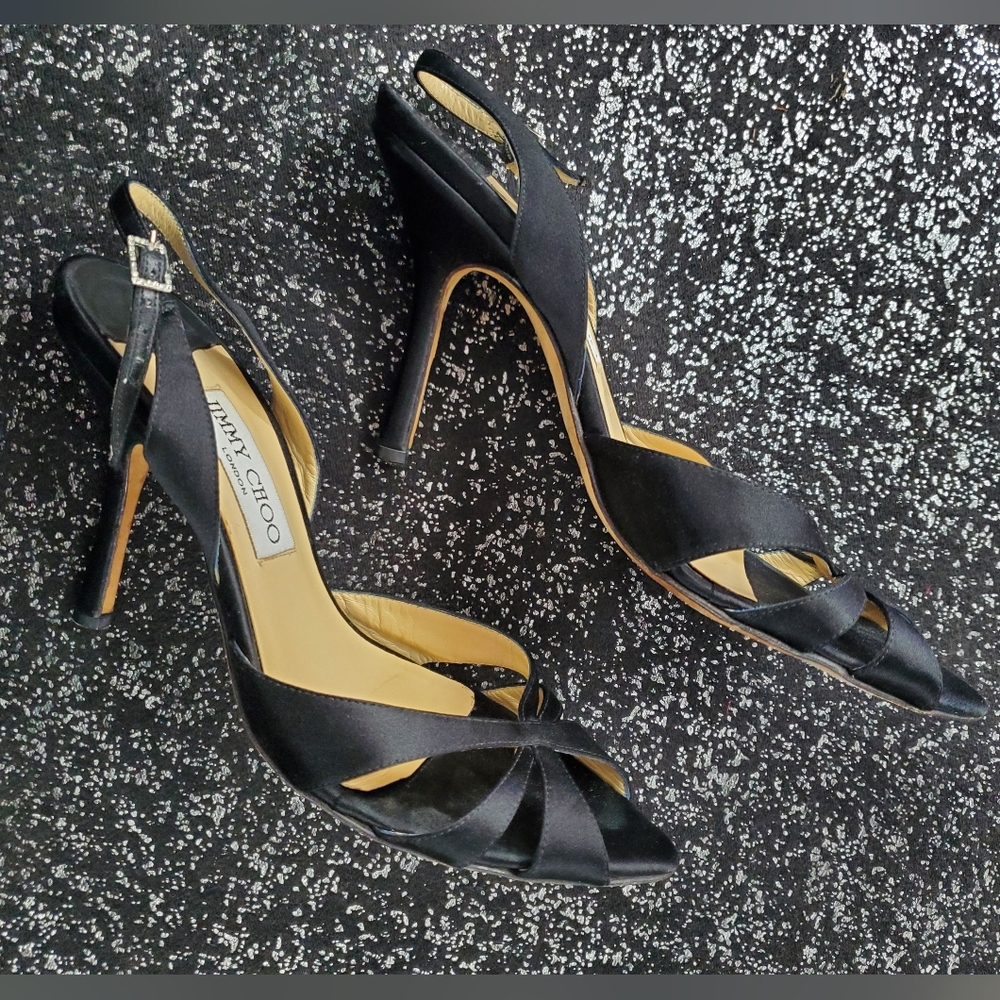 Jimmy Choo Black Pointed Cutout Black High Heel Size 7 (37EU)
